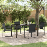 Set mese grădină 5 piese Negru Textilene și Oțel GartenMobel Dekor