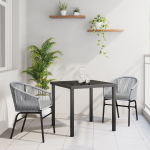 Set de Dining 3 Piese Gri Poliratan GartenMobel Dekor