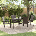 Set de Masă în Grădină de 5 Piese Maro din Rattan Artificiale GartenMobel Dekor