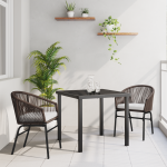 Set de dining de grădină 3 piese maro PE ratan GartenMobel Dekor