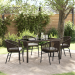 Set de dining de grădină 5 piese maro din poli ratan GartenMobel Dekor