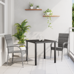 Set de 3 Piese pentru Dining în Grădină Gri Poliratan GartenMobel Dekor