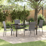 Set de Masă pentru Grădină 5 Piese Gri Poliratan GartenMobel Dekor