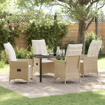 Set de 5 Mobilier de Grădină cu Perne Bej Ratan Poli GartenMobel Dekor
