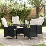 Set de dining de grădină 5 piese cu perne negre din rășină poli GartenMobel Dekor