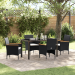 Set de dining pentru grădină 5 piese Negru Poli Ratan GartenMobel Dekor