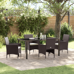 Set de grădină cu 5 piese Maro Rattan Sintetic GartenMobel Dekor