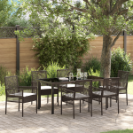 Set Masă Grădină cu Pernă Maro Poly Ratan GartenMobel Dekor