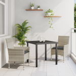 Set Masă Grădină cu Pernițe, Gri Deschis, Ratan Sintetic GartenMobel Dekor