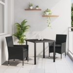 Set de Dining pentru Grădină cu Perne Poliratan Negru GartenMobel Dekor