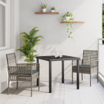 Set de masă pentru grădină cu perne gri din poliratan GartenMobel Dekor