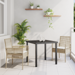 Set de mese pentru grădină cu perne bej din poliratan GartenMobel Dekor