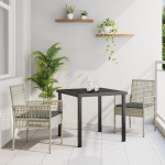 Set dining grădină cu pernute gri deschis din poliratan GartenMobel Dekor