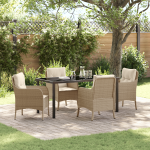 Set Dining Grădină cu Perne Bej din Rășină Poli GartenMobel Dekor