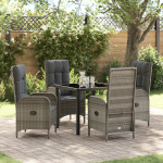 Set de dining pentru grădină 5 piese Gri Poliratan GartenMobel Dekor
