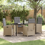 Set de dining de grădină cu perne în bej din ratan polimeric GartenMobel Dekor