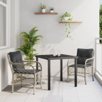 Set mese grădină cu perne gri deschis din rattan sintetic GartenMobel Dekor