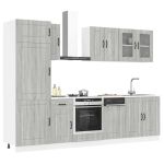 Set de dulapuri de bucătărie 8 piese „Kalmar” lemn Sonoma gri GartenMobel Dekor