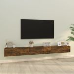 Set dulapuri TV, 3 piese, stejar fumuriu, lemn prelucrat GartenMobel Dekor