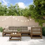 Set mobilier grădină, 6 piese, maro miere, lemn masiv de pin GartenMobel Dekor