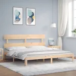 Cadru de pat fără saltea, 200x200 cm, lemn masiv pin GartenMobel Dekor
