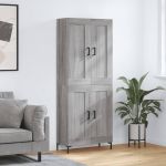 Dulap înalt, gri sonoma, 69,5x34x180 cm, lemn compozit GartenMobel Dekor