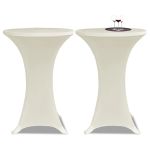 Husă de masă cu picior Ø70 cm, 2 buc., crem, elastic GartenMobel Dekor