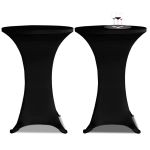 Husă de masă cu picior Ø70 cm, 2 buc., negru, elastic GartenMobel Dekor