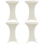 Husă de masă cu picior Ø70 cm, 4 buc., crem, elastic GartenMobel Dekor
