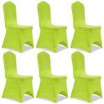 Husă de scaun elastică, 6 buc., verde GartenMobel Dekor