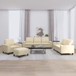 Set de canapele, 4 piese, crem, microfibră GartenMobel Dekor