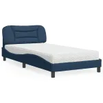 Pat cu saltea, albastru, 100x200 cm, textil GartenMobel Dekor