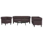Set canapele, 3 piese, maro închis, material textil GartenMobel Dekor