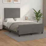 Cadru de pat fără saltea gri 120x190 cm piele artificială GartenMobel Dekor