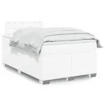 Pat box spring cu saltea, alb, 120x190 cm, piele ecologică GartenMobel Dekor