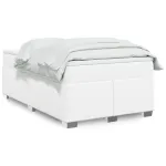 Pat box spring cu saltea, alb, 120x190 cm, piele ecologică GartenMobel Dekor