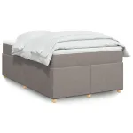 Pat box spring cu saltea, gri taupe, 120x200 cm, textil GartenMobel Dekor