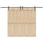 Set feronerie pentru uși glisante, negru, 305 cm, oțel GartenMobel Dekor