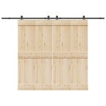 Set feronerie pentru uși glisante, negru, 305 cm, oțel GartenMobel Dekor