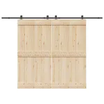 Set feronerie pentru uși glisante, negru, 305 cm, oțel GartenMobel Dekor