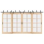Set feronerie pentru uși glisante, negru, 427 cm, oțel GartenMobel Dekor