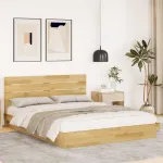 Cadru de pat cu tăblie fără saltea 160x200 cm lemn masiv stejar GartenMobel Dekor
