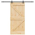 Ușă glisantă cu set de feronerie 80x210 cm, lemn masiv de pin GartenMobel Dekor