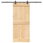 Ușă glisantă cu set feronerie, 90x210 cm, lemn masiv de pin GartenMobel Dekor