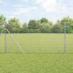 Gard cu plasă sudată cu 13 stâlpi 1.4x50 m oțel galvanizat GartenMobel Dekor