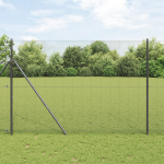 Gard din Fier Sudat cu 7 Posturi Gri 1.6x10 m Oțel GartenMobel Dekor