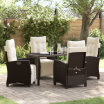 Set de Dining Grădină 5 Piese Maro Rattan Poli GartenMobel Dekor