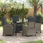 Set de Mese Gradina 5 Piese Gri Poliratan GartenMobel Dekor