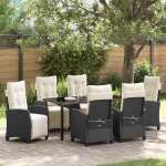 Set de mese de grădină 7 piese Black Poly Rattan GartenMobel Dekor