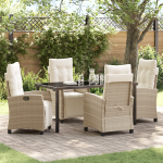 Set de mese de grădină pentru 5 persoane, bej, poliratan. GartenMobel Dekor